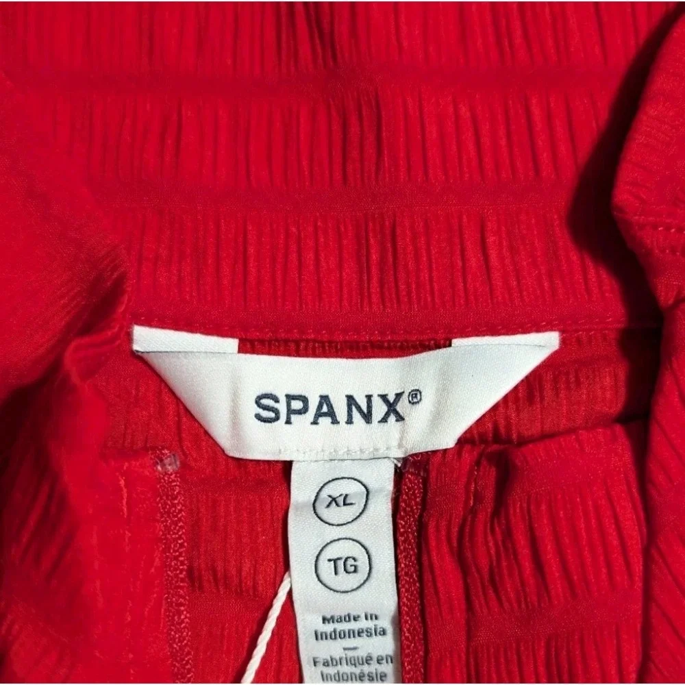 Spanx Active Run Jacket Womens XL Red Textured Quarter Zip Athletic NWT